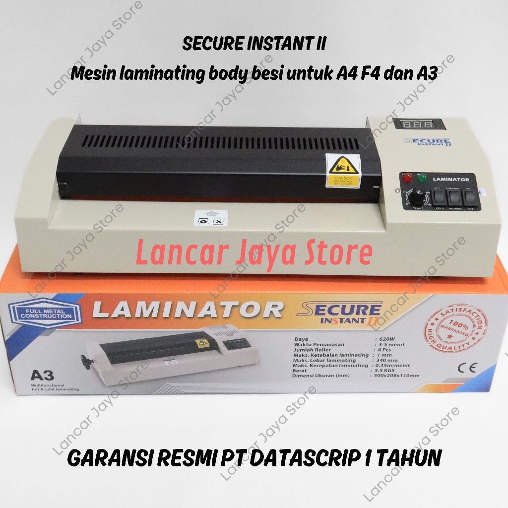 

Mesin Laminating Secure Instant II Laminating Machine Secure Instant - A3
