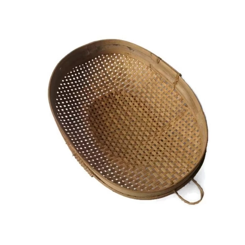 tempat saji serbaguna  nampan anyaman bambu tampah bambu tempat aneka jajan snack gorengan ukuran 40