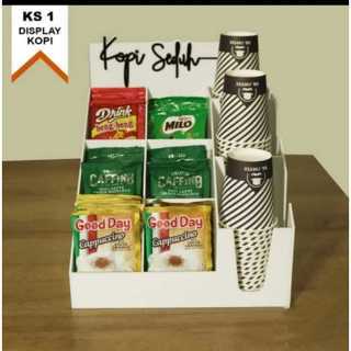 Display Kopi+Cup//Custom Nama//Akrilik Display