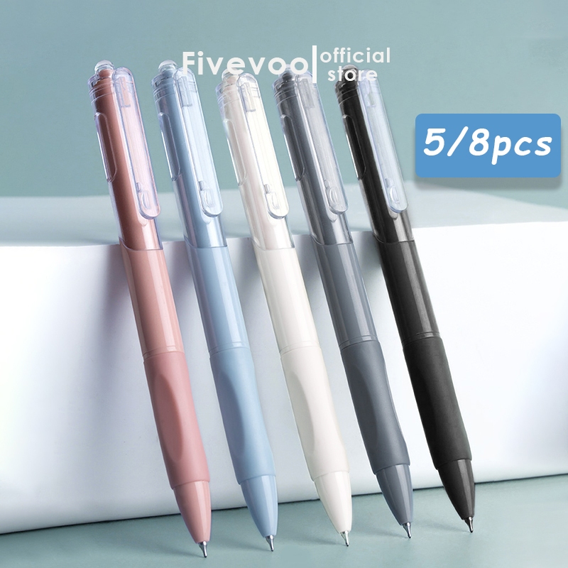

FIVEVOO Bundling 5 pcs/6 pcs/8 pcs Pulpen Bundling/Pen Quick-Drying 0.5mm Black/ Pulpen Gel Anti Bocor/ Pulpen Tinta Hitam