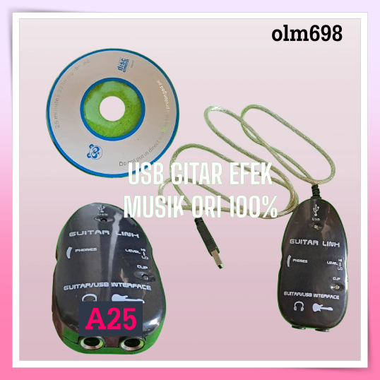 A25 LINK GUITAR MUSIK AUDIO AKSESORIS LAPTOP PC USB EFEK GITAR 100% ORI SUARA  PRO INSTRUMEN MP3 SOU