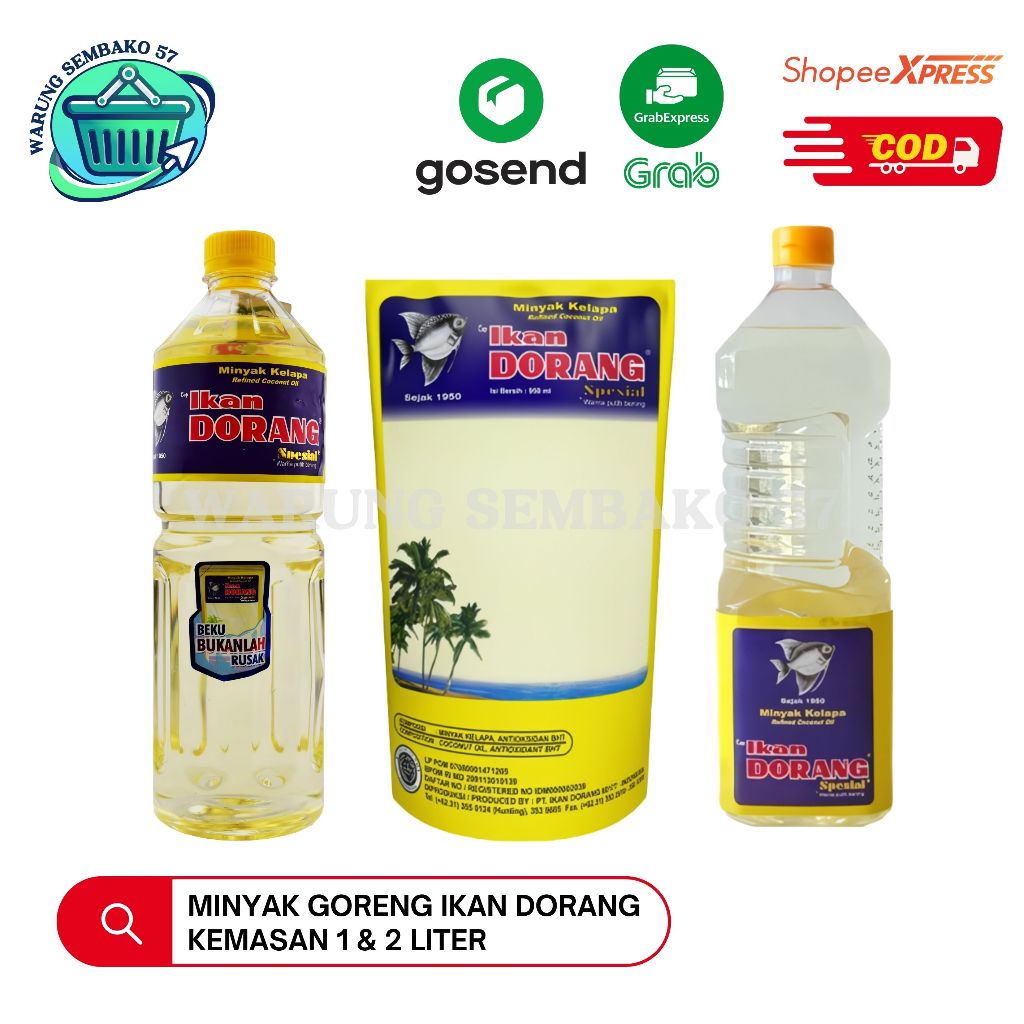 Minyak Goreng Kelapa Cap Ikan Dorang Special - 1 & 2 Liter / Ikan Dorang Minyak Kelapa