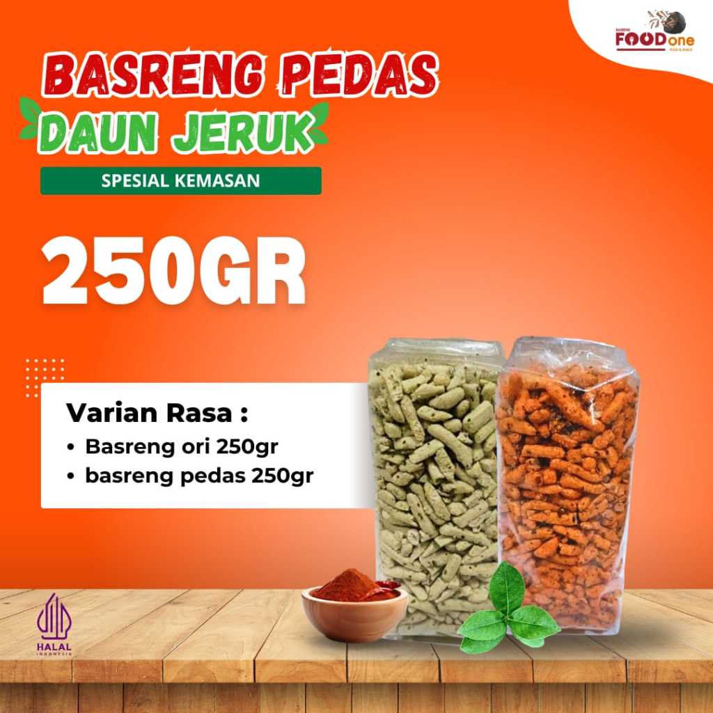 

BASRENG PEDAS DAUN JERUK 250GRAM FOOD ONE SNACK
