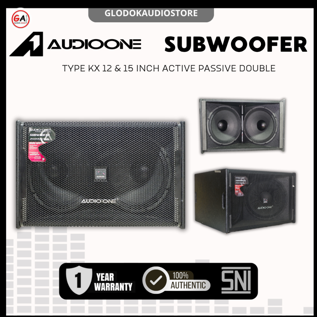 Speaker Subwoofer Aktif Double 12 & 15 inch Audio one KX-212 KX-215 Fullbass Garansi 1 Tahun | GA