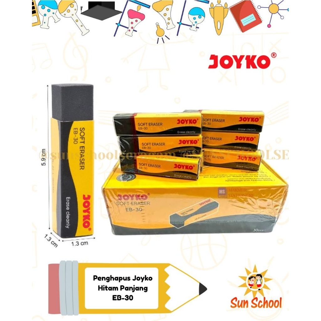 

Penghapus Joyko Panjang ER 30w Hitam/Putih