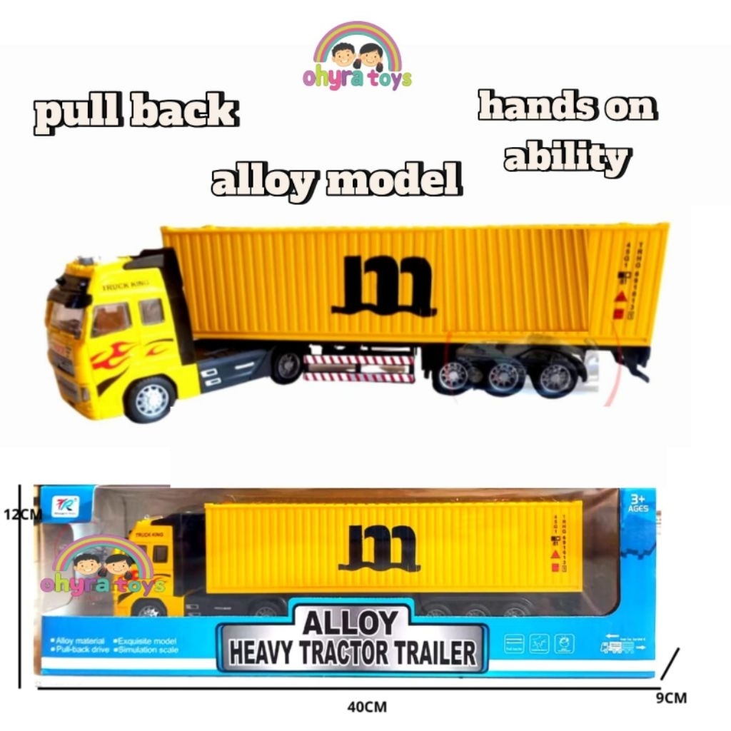 Diecast Truck Box Container Alloy Heavy Tractor Trailer
