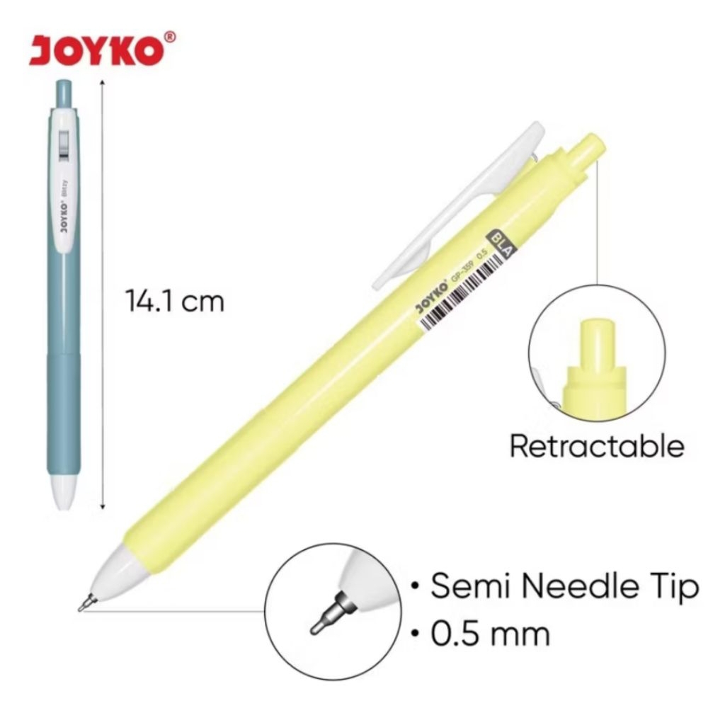 

ECER 1 Biji Pulpen Gel Joyko GP-359 Blitzy / Bolpoin Pena Balpen Joyko Cetekan