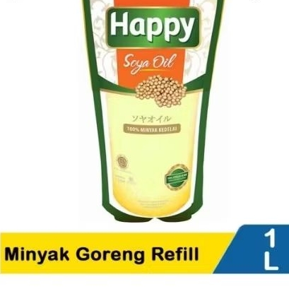 

HAPPY SOYA OIL POUCH 1 L / MINYAK KEDELAI 100% minyak