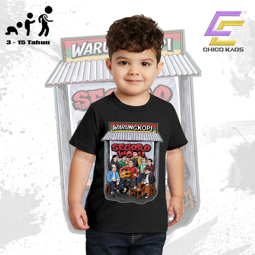 CHICOKAOS - Kaos Anak WARUNG KOPI   - Kaos anak Kekinian - Cocok Untuk Pria Dan Wanita COD