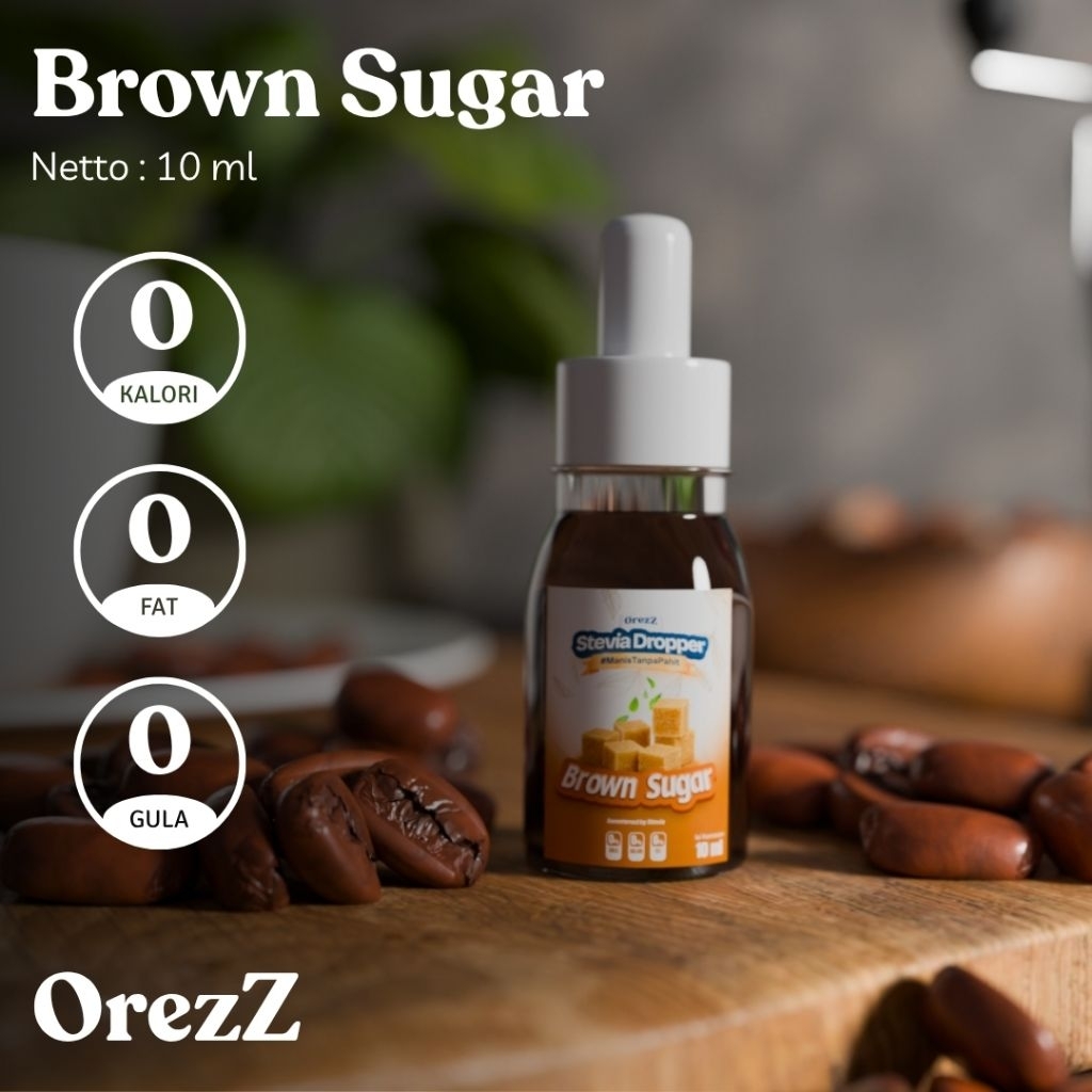 

OREZZ Stevia Dropper Tetes 10 ml SUGAR FREE Rasa Gula Merah Aren Natural Sweetener Asli / Pemanis Stevia Cair Murni - Gula Diabetes & Diet