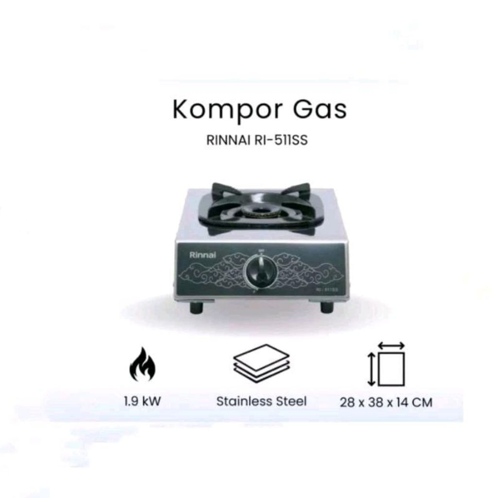 Kompor Gas 1 Tungku Rinnai RI 511 SS Kompor Rinnai 1 Tungku Kompor Gas Rinnai RI511SS Kompor 1 Tungk