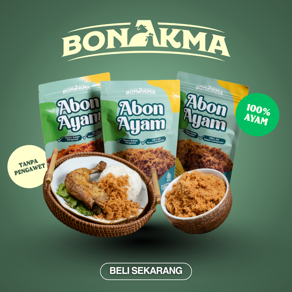 

Abon Ayam Bonakma Bundle 3 pcs – 100% Tanpa Pengawet | Abon Halal Renyah | Camilan Sehat & Lauk Nasi | Oleh-Oleh
