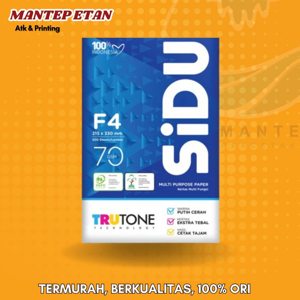 

KERTAS HVS SIDU PUTIH A3, F4, A4 ORIGINAL TERMURAH