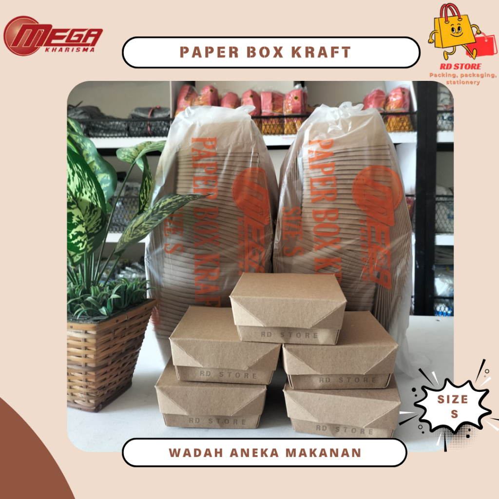PAPER BOX KRAFT SIZE S LAMINASI ANTI LENGKET PAPER BOX COKLAT PAPER BOX KECIL PAPER BOX SNACK KOTAK