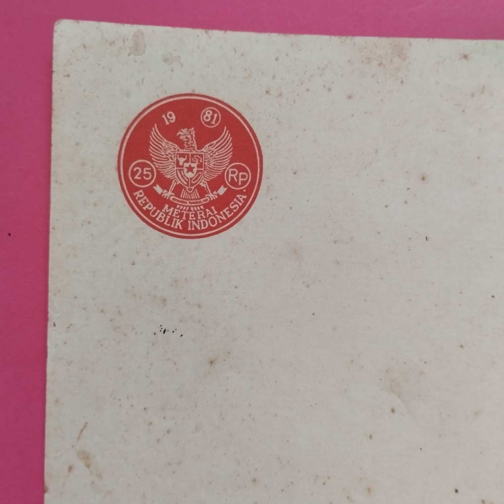 

Kertas Segel Rp 25 Tahun 1981 Single