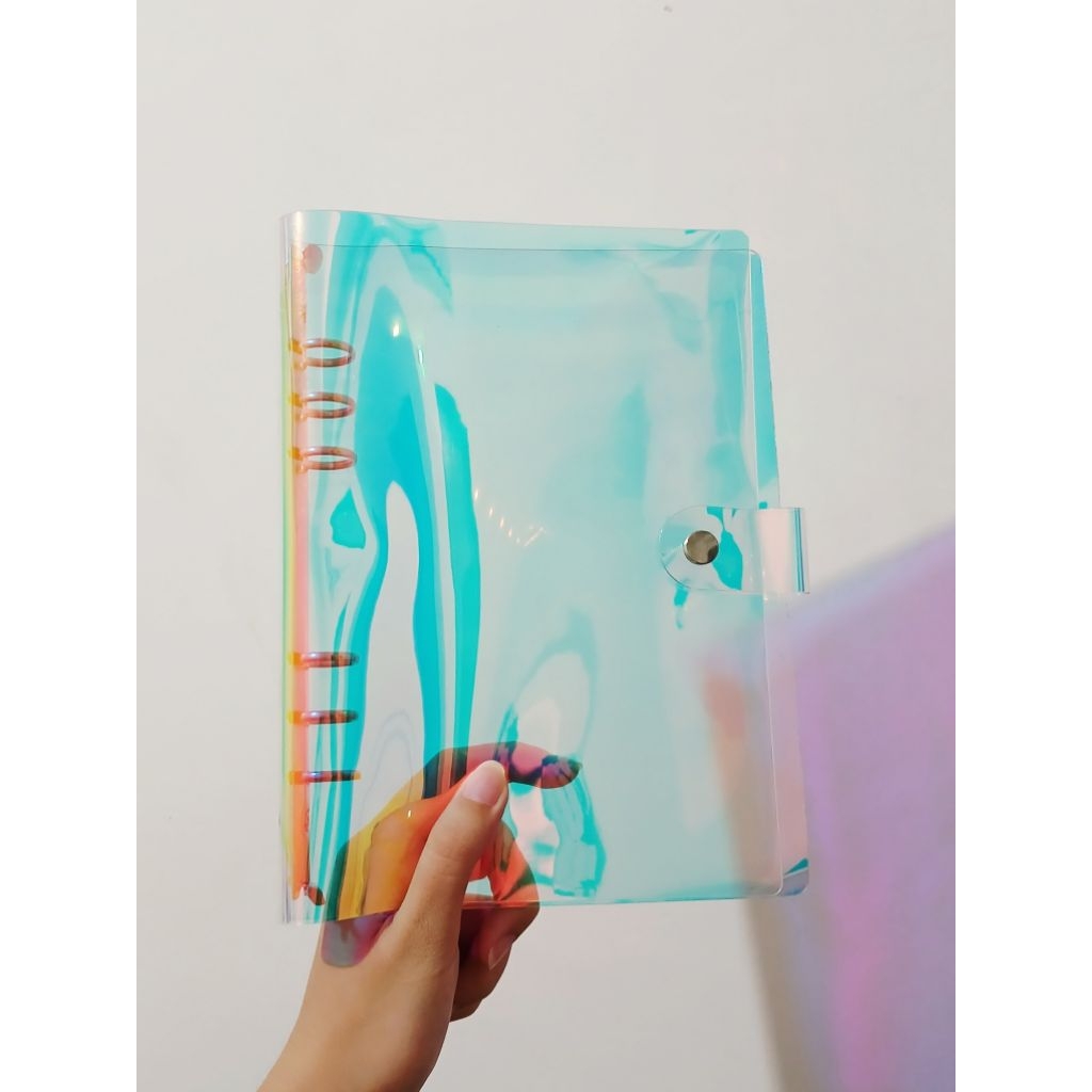 

FREE STICKY NOTE - Preloved Binder Hologram A5 6 Ring Diary Notebook