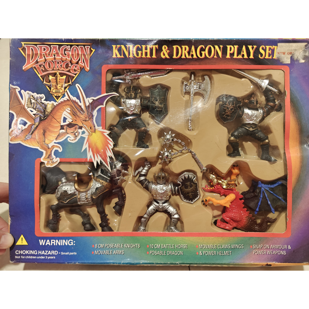Vintage Knight Dragon Playset, Dragon Force Toys, Medieval Toy Set, Naga dan Ksatria Mainan Jadul