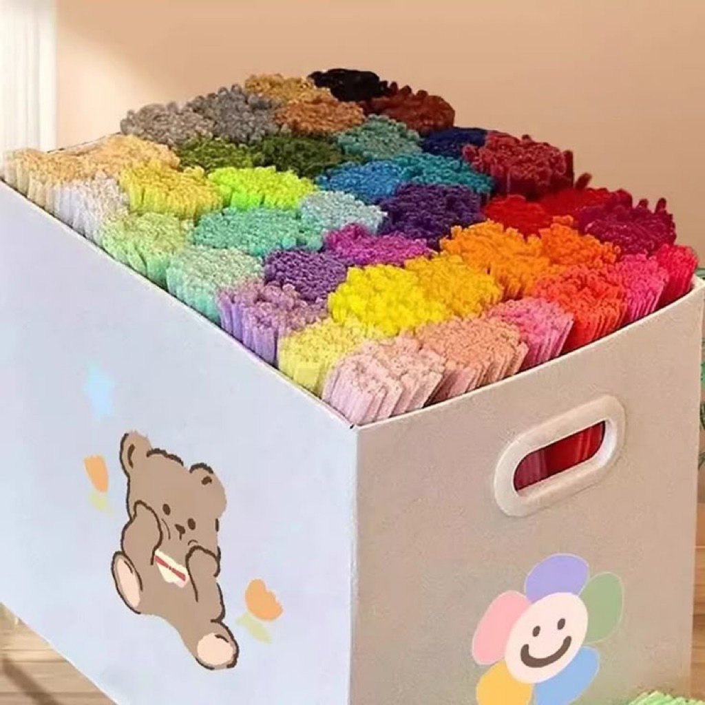 

per pcs Chenille Stem Pipe Cleaners Kawat Bulu Mercy untuk Bouquet Bucket Bunga Prakarya Mainan Anak DIY Craft Kerajinan Tangan Warna Warni Pastel Kupu-Kupu Bulu Gembul Gendut