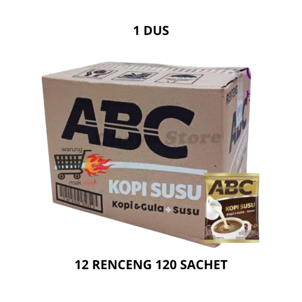 

kopi ABC kopi susu 1dus 12renceng isi 120sachet kemasan 30gr