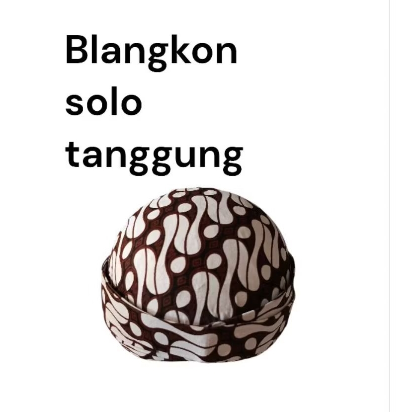 Blangkon Solo Motif Batik Putih Ukuran Tanggung