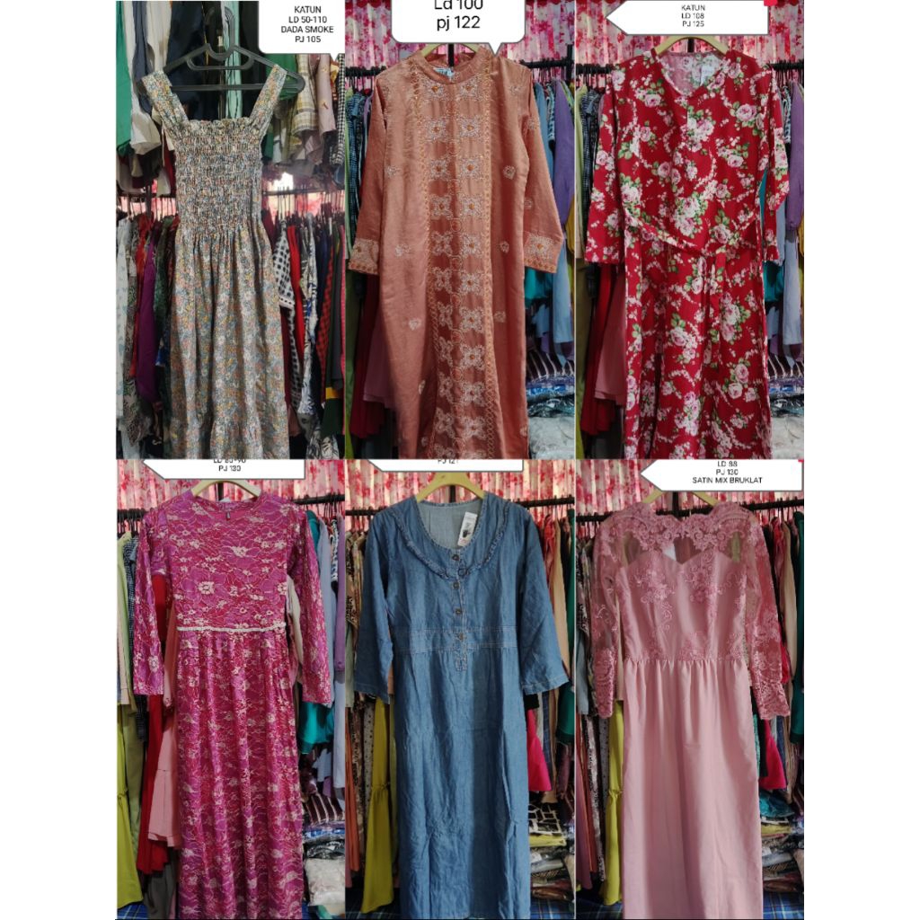 PART 2 GAMIS DRESS HARIAN // GAMIS POLOS // GAMIS MOTIF // RAYON // KATUN // CERUTY // JERSEY