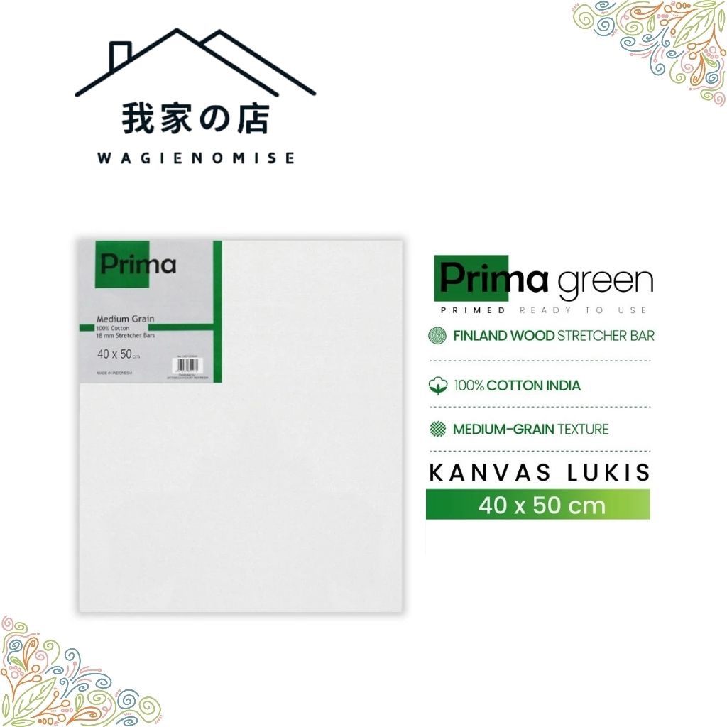 

KANVAS PRIMA GREEN 40 X 50CM - 100% COTTON ORIGINAL