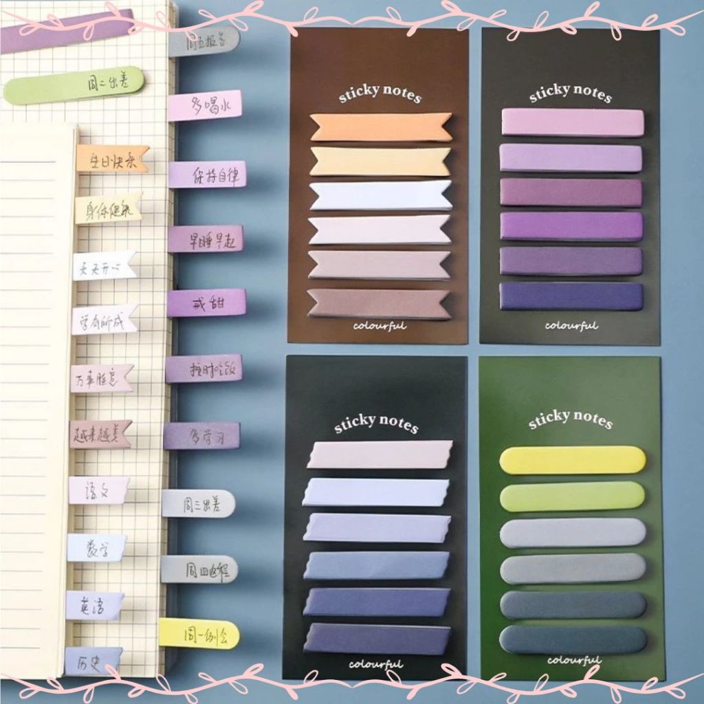 

Sticky Note Gradiasi 6in1 Tempelan Kertas Catatan 120 Lembar Kertas Notes Morandi Warna Gradasi Label Indeks Kertas Deco