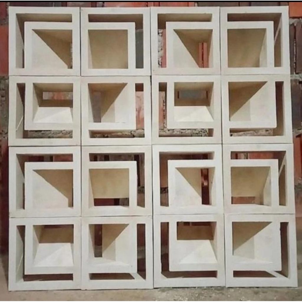 Roster beton motif L dobel putih