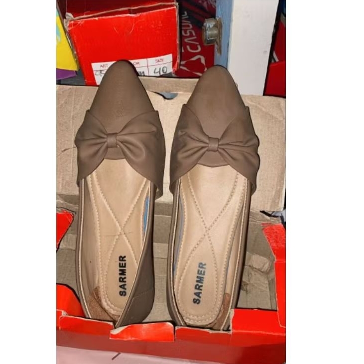 Flat Shoes Coklat Tua Sarmer