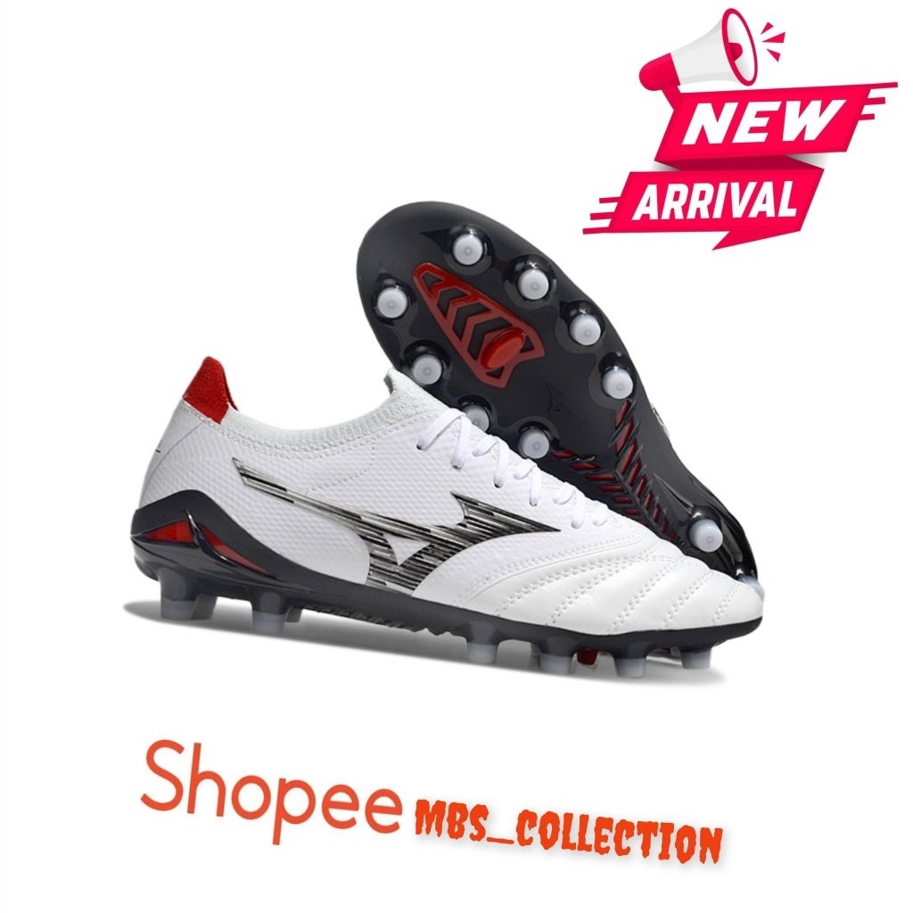SEPATU BOLA ANAK MIZUNO MORELIA NEO 4 BETA FG WHITE BLACK PREMIUM ORIGINAL SOCCER FOOTBALL MORELIA N