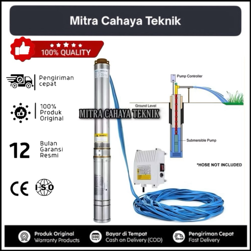 Mesin Pompa Air Submersible 370Watt Pompa Satelit Nasional MC Pump 2in