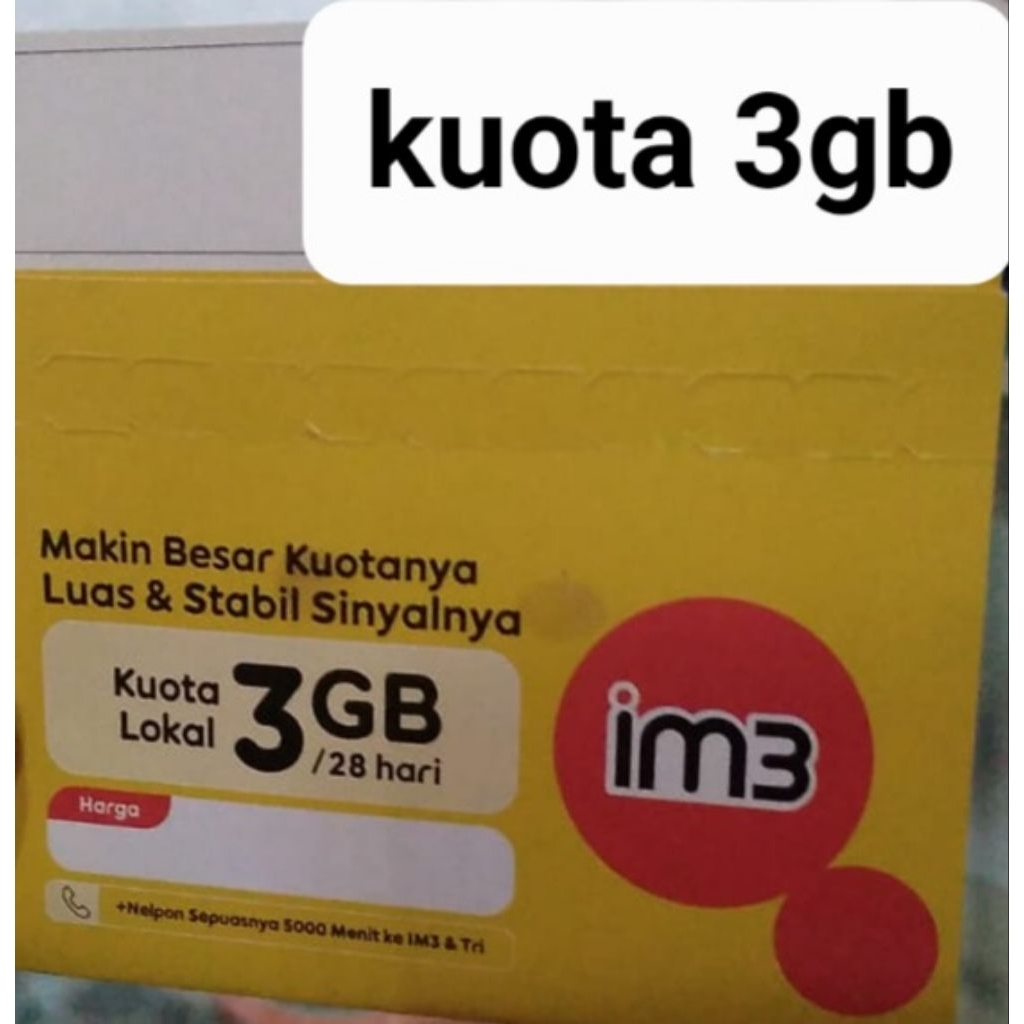 Kartu perdana im3 3gb