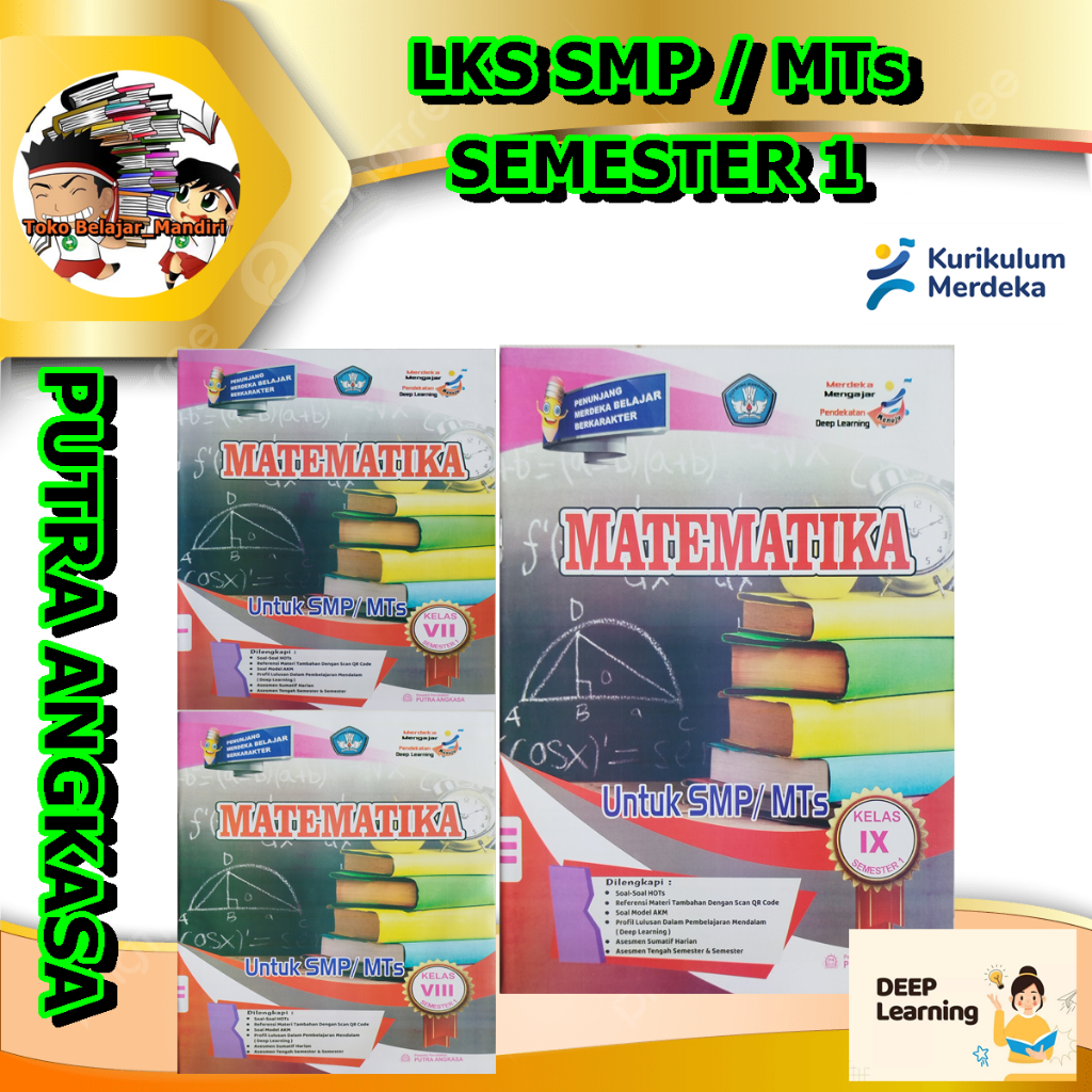 LKS Matematika SMP/MTs Kelas 7, 8, 9 Semester 1 Kurikulum Merdeka Putra Angkasa