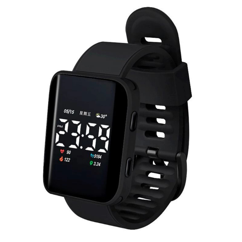 jam tangan cewek digital led hitam kekinian kotak kecil