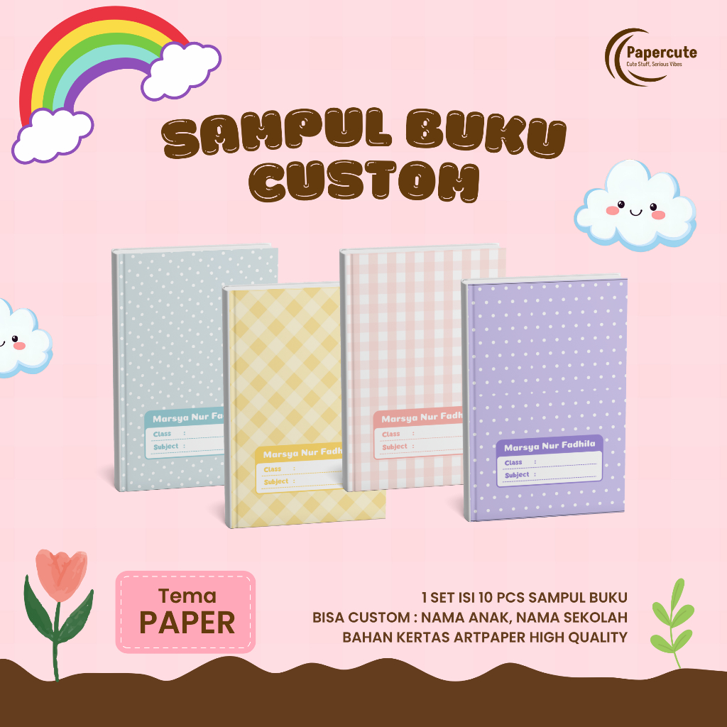 

SAMPUL BUKU ISI 10 pcs CUSTOM / COVER BUKU / BUKU TULIS / TEMA PAPER / SIDU BIGBOSS