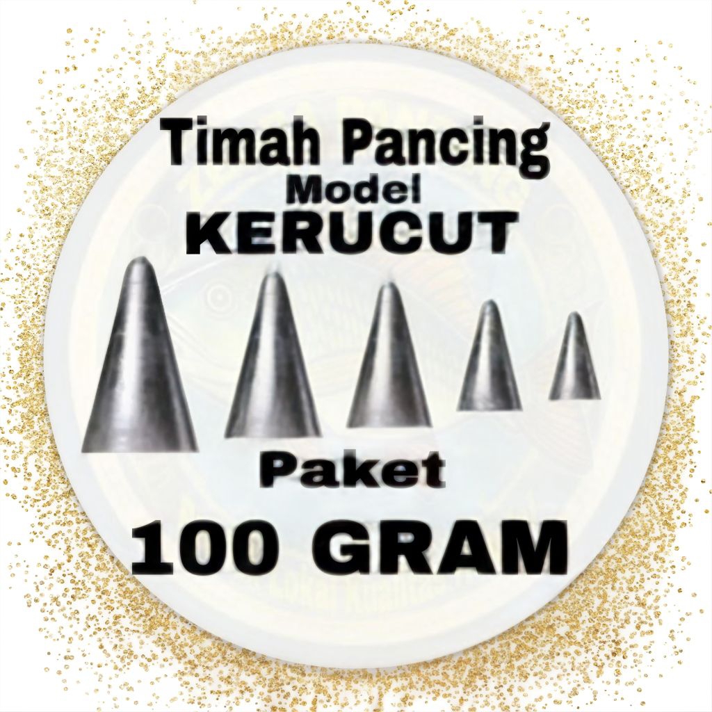 Paket 100 Gram | 1 Ons Timah pemberat  pancing ikan tipe  Kerucut lebih aerodinamis