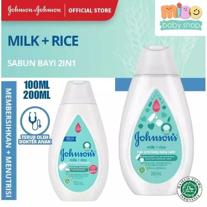 Johnson Baby Bath Milk Rice /JOHNSON'S Milk + Rice Hair & Body Baby Bath/Johnson's sabun bayi shampo