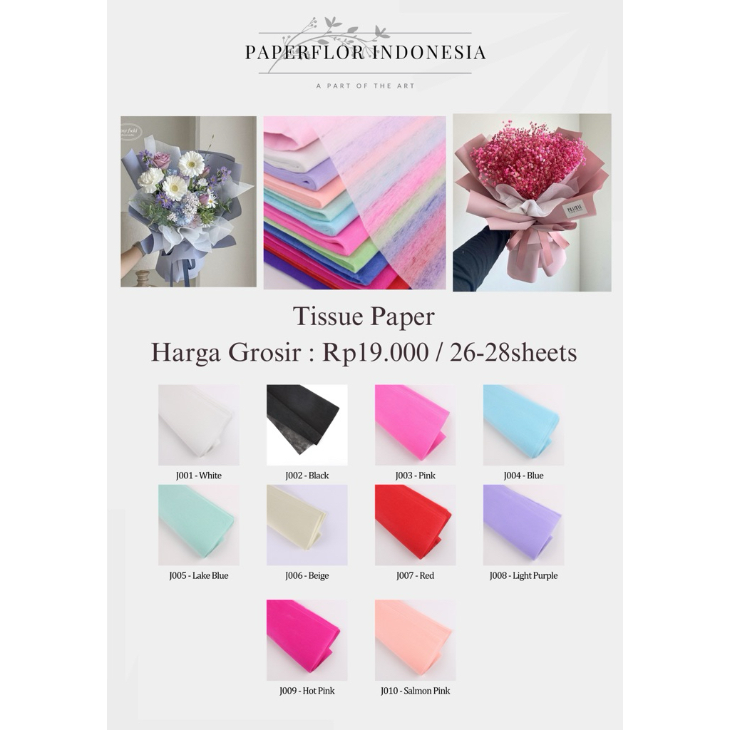 

(26-28 LEMBAR) KERTAS TISSUE / TISSUE PAPER / KERTAS TISU BOUQUET BUNGA BUKET FLOWER - PAPERFLOR
