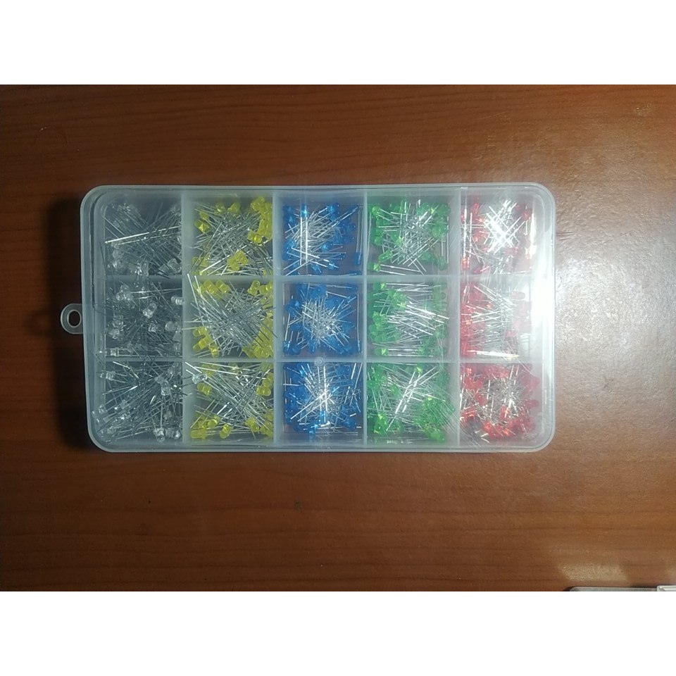 Paket lampu LED 3mm Isi 500 pcs bonus box