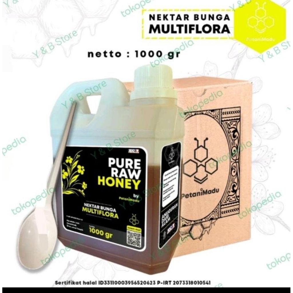 

Madu murni pure raw Honey Multiflora 1KG Real petani