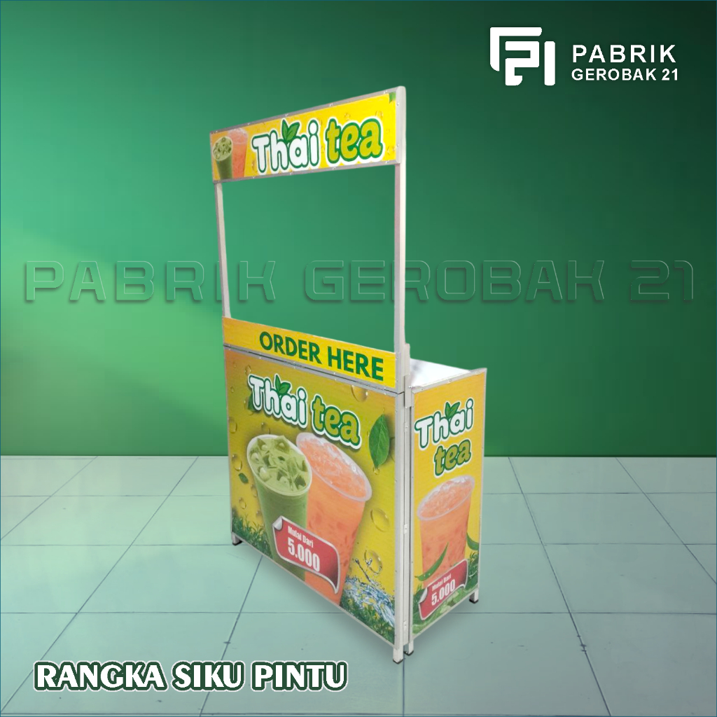 Meja Booth Portable Pintu Lipat Bisa COD Cocok Untuk Usaha Atau Jualan Minuman Dan Makanan Gerobak A