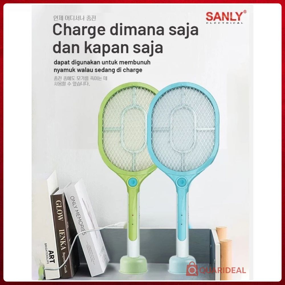 Sanly Raket Nyamuk Rechargeable Baterai 18650 1200W Korea Tech