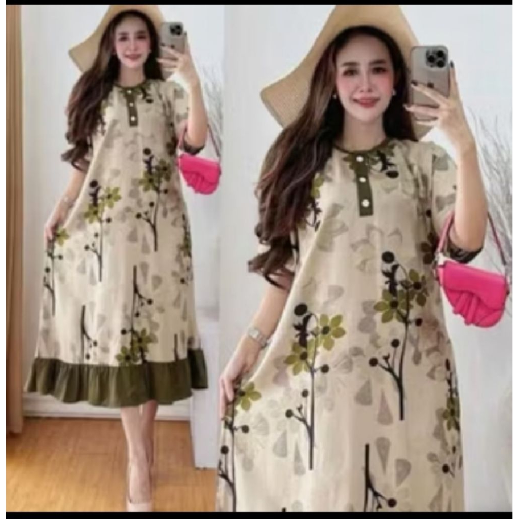 Dress Andin bunga rempel