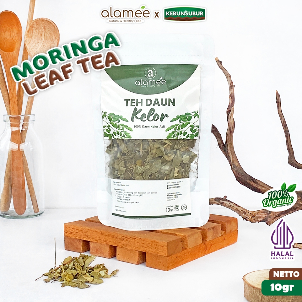 

ALAMEE Daun Kelor Kering Teh Herbal Alami Moringa Tea Flower Asli Organik Premium 10gr kebunsubur