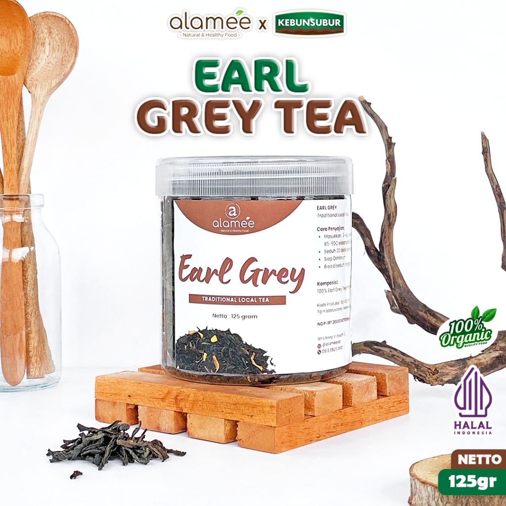 

ALAMEE Earl Grey Tea Teh Tradisional Alami Organik Dried Leaf Premium kebunsubur