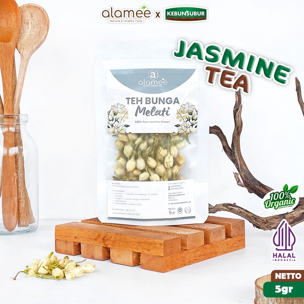

ALAMEE Jasmine Tea Teh Bunga Melati Organik Jasmin Herbal Kering Dried Flower 5gr Premium kebunsubur