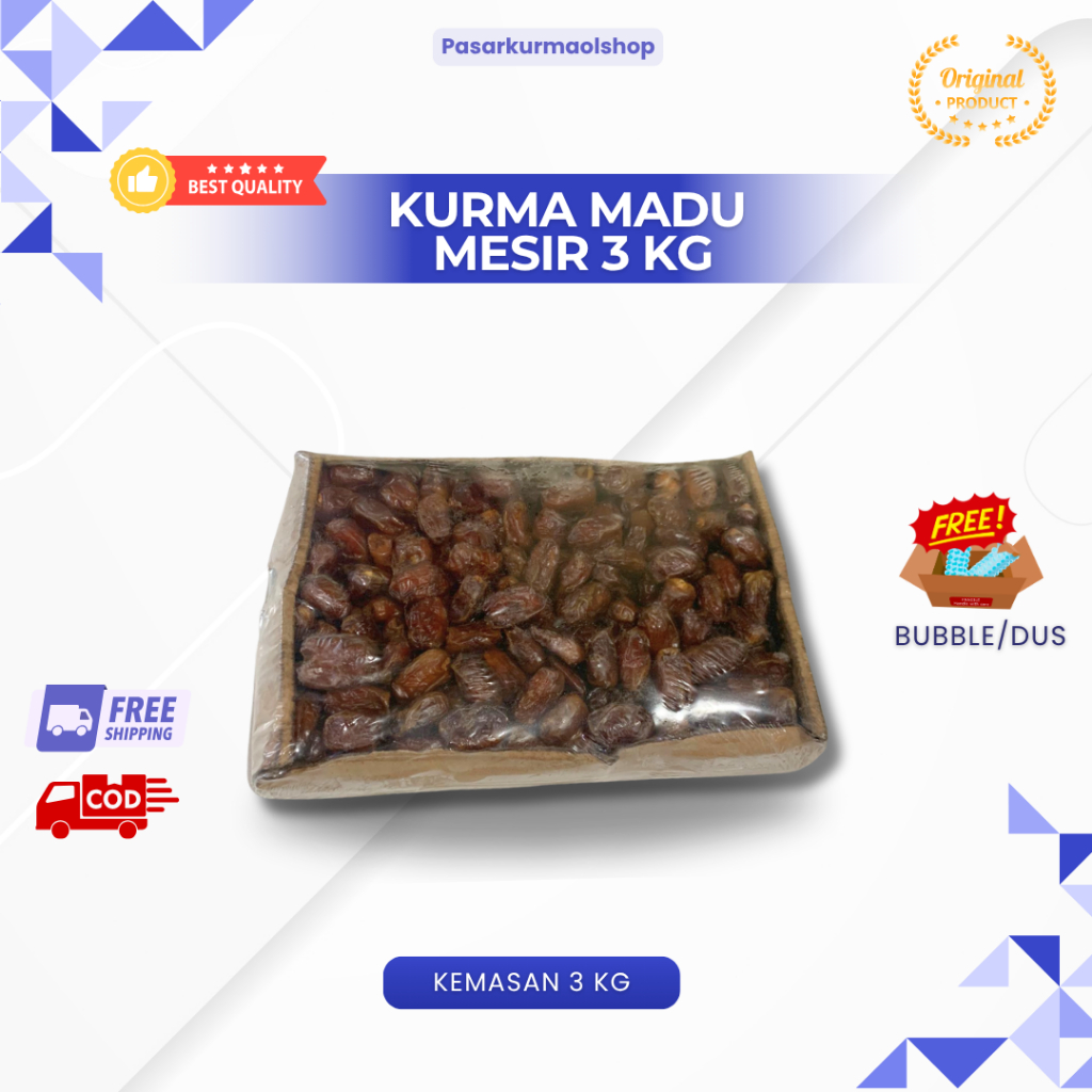 

Kurma Madu Mesir 3kg / Kurma Madu / Kurma Mesir / Kurma Dus Sukkari / Kurma 3kg / Oleh oleh haji
