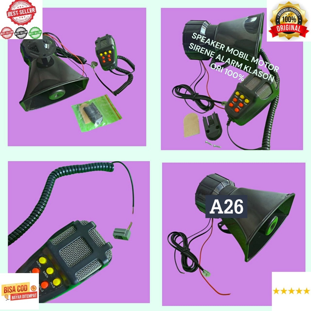 A26 SPEAKER MIC TOA DC 12V 100% ORI MEGAPHONE MOBIL MOTOR 100W WATTSIRENE ALARM HORN REMOT REMOTE CO