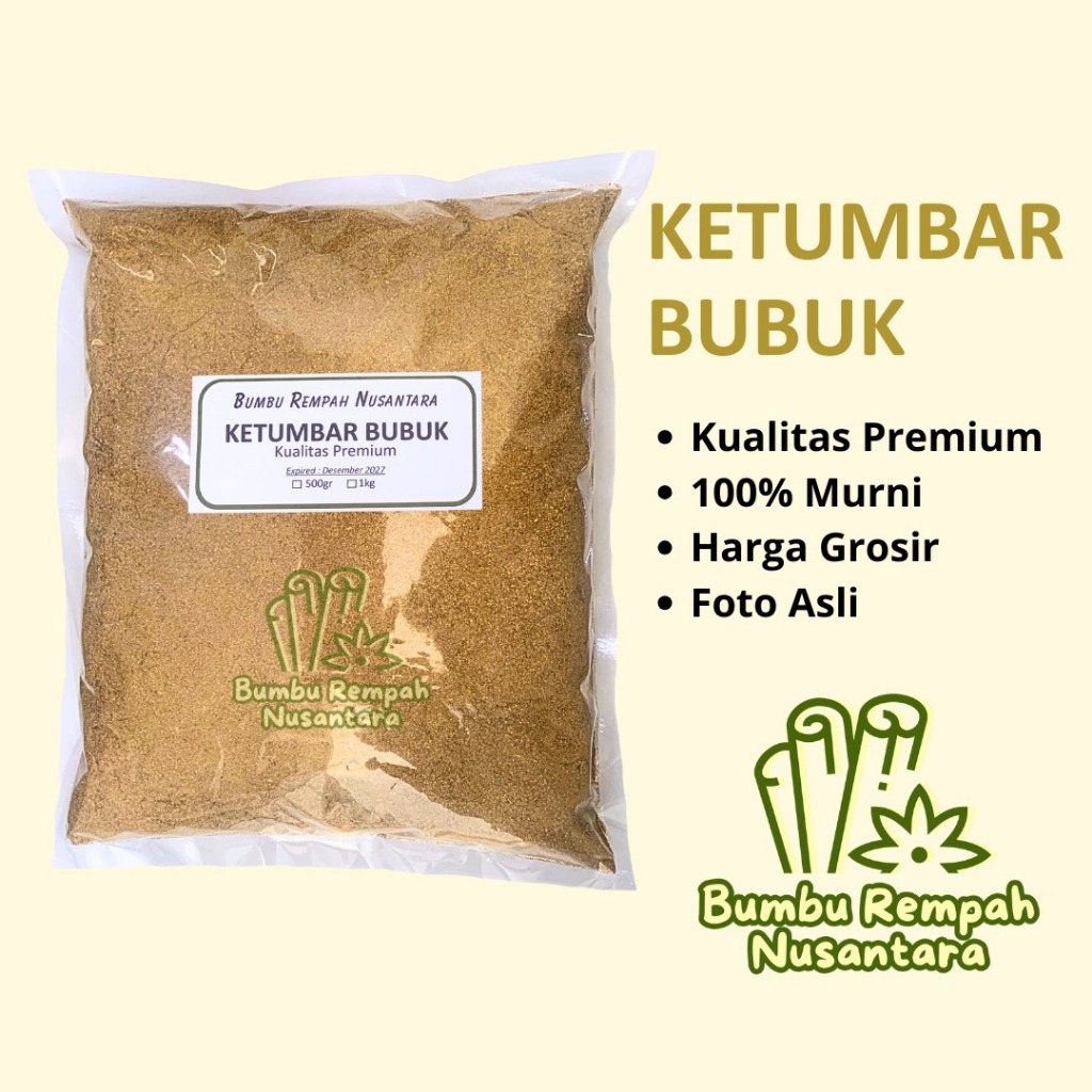 

Ketumbar bubuk 500g 1kg - Rempah Asli Murni | BUMBU REMPAH NUSANTARA | Bumbu Dapur Nusantara Grosir Murah
