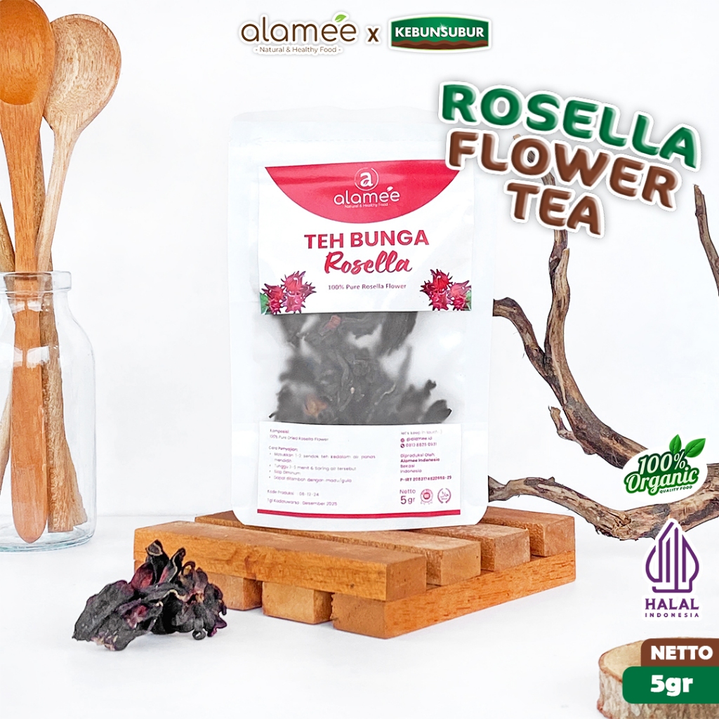 

ALAMEE Teh Rosella Bunga Kering Rosela Tea Flower Merah Premium Organik Red Premium 5gr kebunsubur